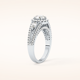 0.62 CT Round Shaped Cluster Moissanite Engagement Ring