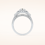 0.62 CT Round Shaped Cluster Moissanite Engagement Ring