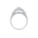 Round Halo & Split Shank Pave Lab Grown Diamond Engagement Ring