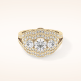 0.56 CT Round Shaped Cluster Moissanite Engagement Ring