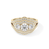 Round Cluster & Split Shank Pave Lab Grown Diamond Engagement Ring