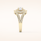 0.56 CT Round Shaped Cluster Moissanite Engagement Ring