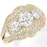 Round Cluster & Split Shank Pave Lab Grown Diamond Engagement Ring