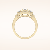 0.56 CT Round Shaped Cluster Moissanite Engagement Ring