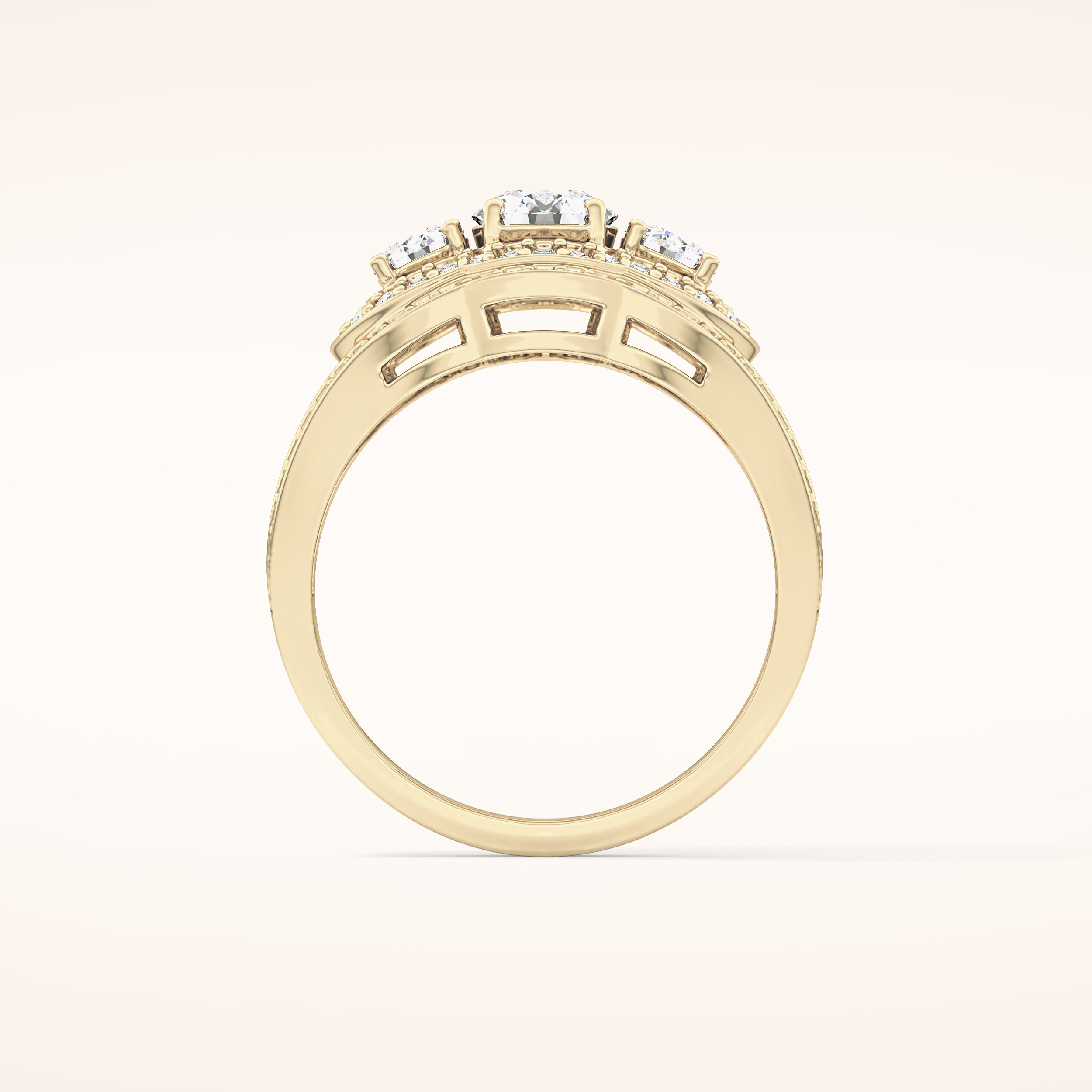 0.56 CT Round Shaped Cluster Moissanite Engagement Ring