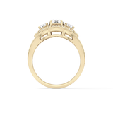 Round Cluster & Split Shank Pave Lab Grown Diamond Engagement Ring