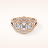 0.56 CT Round Shaped Cluster Moissanite Engagement Ring