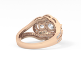 Round Cluster & Split Shank Pave Lab Grown Diamond Engagement Ring