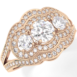 Round Cluster & Split Shank Pave Lab Grown Diamond Engagement Ring