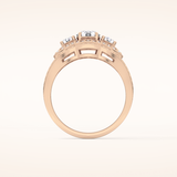 0.56 CT Round Shaped Cluster Moissanite Engagement Ring