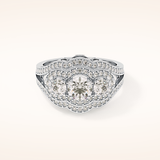 0.56 CT Round Shaped Cluster Moissanite Engagement Ring