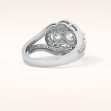 0.56 CT Round Shaped Cluster Moissanite Engagement Ring