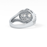 Round Cluster & Split Shank Pave Lab Grown Diamond Engagement Ring