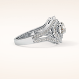 0.56 CT Round Shaped Cluster Moissanite Engagement Ring