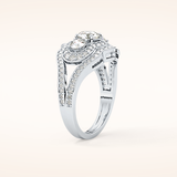 0.56 CT Round Shaped Cluster Moissanite Engagement Ring