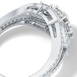 Round Cluster & Split Shank Pave Lab Grown Diamond Engagement Ring