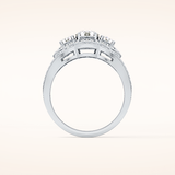 0.56 CT Round Shaped Cluster Moissanite Engagement Ring