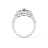 Round Cluster & Split Shank Pave Lab Grown Diamond Engagement Ring