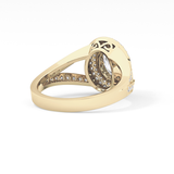 Oval Halo & Split Shank Pave Lab Grown Diamond Engagement Ring
