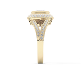 Oval Halo & Split Shank Pave Lab Grown Diamond Engagement Ring