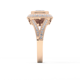 Oval Halo & Split Shank Pave Lab Grown Diamond Engagement Ring