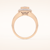 0.91 CT Oval Shaped Double Halo, Pave & Split Shank Moissanite Engagement Ring