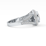 Oval Halo & Split Shank Pave Lab Grown Diamond Engagement Ring