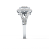 Oval Halo & Split Shank Pave Lab Grown Diamond Engagement Ring