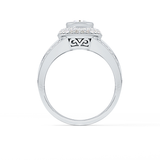 Oval Halo & Split Shank Pave Lab Grown Diamond Engagement Ring