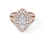 Marquise Double Halo & Split Shank Pave Lab Grown Diamond Engagement Ring