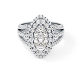 Marquise Double Halo & Split Shank Pave Lab Grown Diamond Engagement Ring