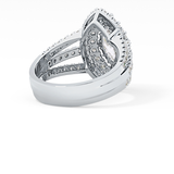 Marquise Double Halo & Split Shank Pave Lab Grown Diamond Engagement Ring