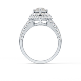 Marquise Double Halo & Split Shank Pave Lab Grown Diamond Engagement Ring