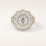 1.13 CT Round Shaped Cluster Moissanite Engagement Ring