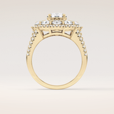 1.13 CT Round Shaped Cluster Moissanite Engagement Ring