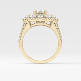 Round Halo & Split Shank Pave Lab Grown Diamond Engagement Ring