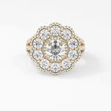 Round Halo & Split Shank Pave Lab Grown Diamond Engagement Ring
