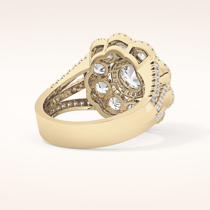 1.13 CT Round Shaped Cluster Moissanite Engagement Ring