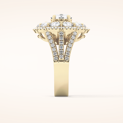 1.13 CT Round Shaped Cluster Moissanite Engagement Ring