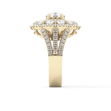 Round Halo & Split Shank Pave Lab Grown Diamond Engagement Ring