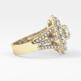 Round Halo & Split Shank Pave Lab Grown Diamond Engagement Ring