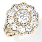 Round Halo & Split Shank Pave Lab Grown Diamond Engagement Ring