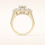 1.13 CT Round Shaped Cluster Moissanite Engagement Ring