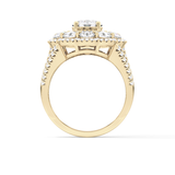 Round Halo & Split Shank Pave Lab Grown Diamond Engagement Ring