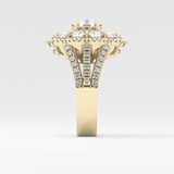 Round Halo & Split Shank Pave Lab Grown Diamond Engagement Ring