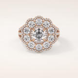 1.13 CT Round Shaped Cluster Moissanite Engagement Ring