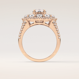 1.13 CT Round Shaped Cluster Moissanite Engagement Ring