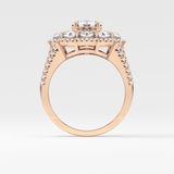 Round Halo & Split Shank Pave Lab Grown Diamond Engagement Ring