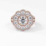 Round Halo & Split Shank Pave Lab Grown Diamond Engagement Ring