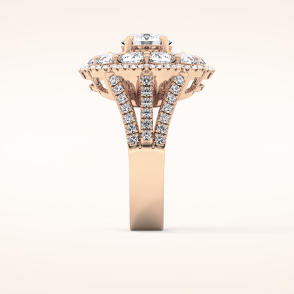 1.13 CT Round Shaped Cluster Moissanite Engagement Ring